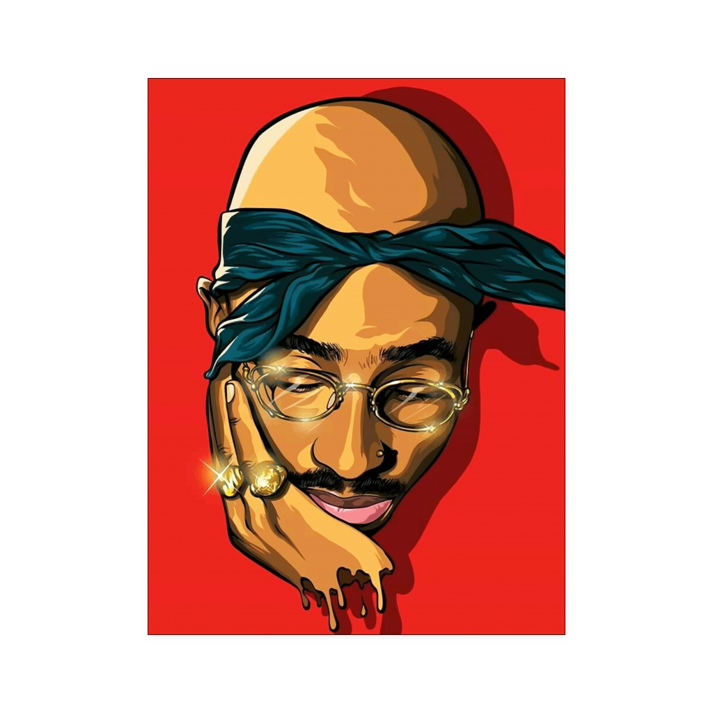 Tupac cartoon 18x24