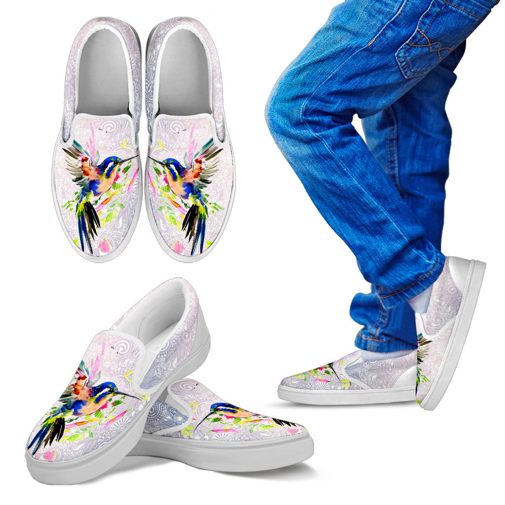 Bird Art slip on kid shoes