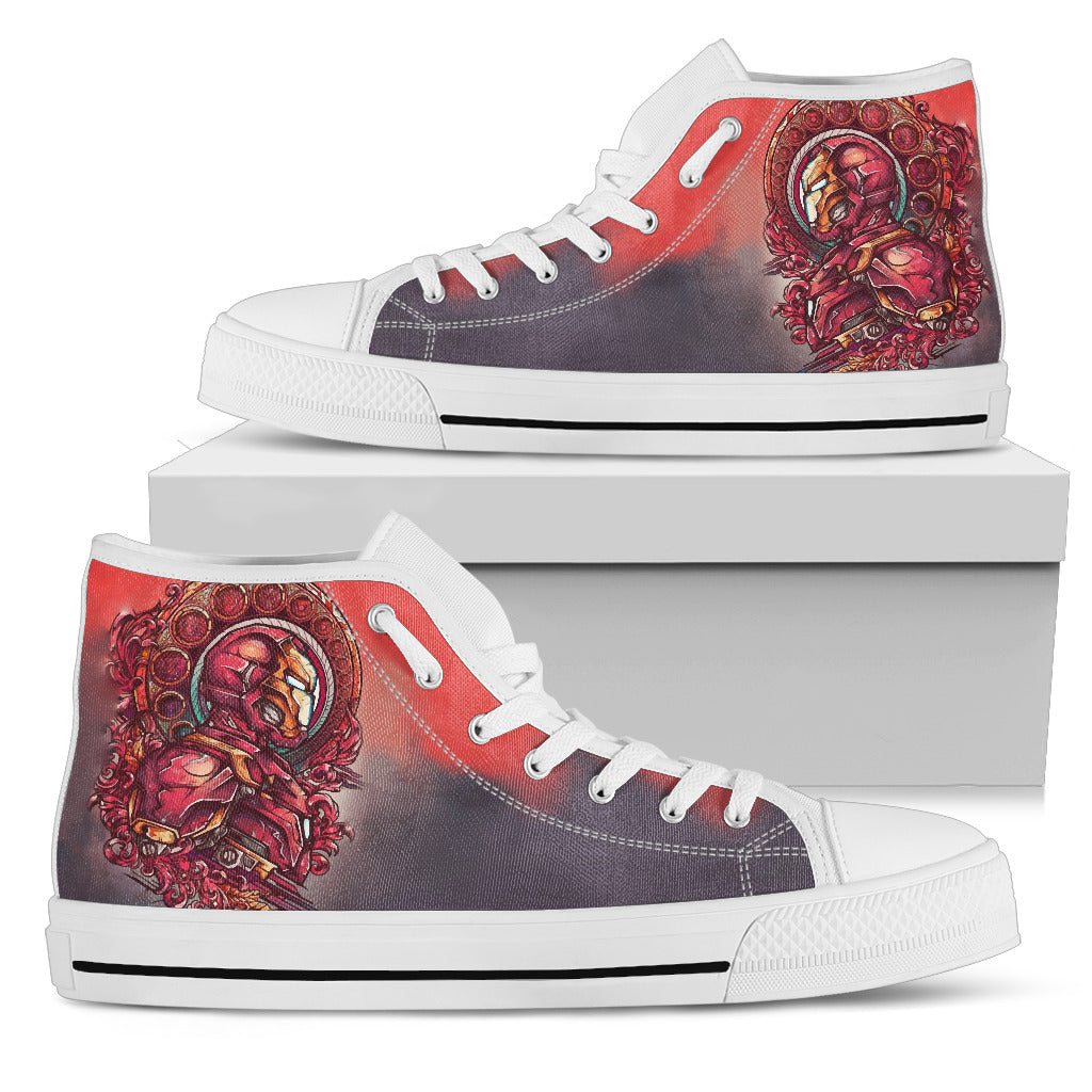 Iron Man Red Blue Women White Shoes