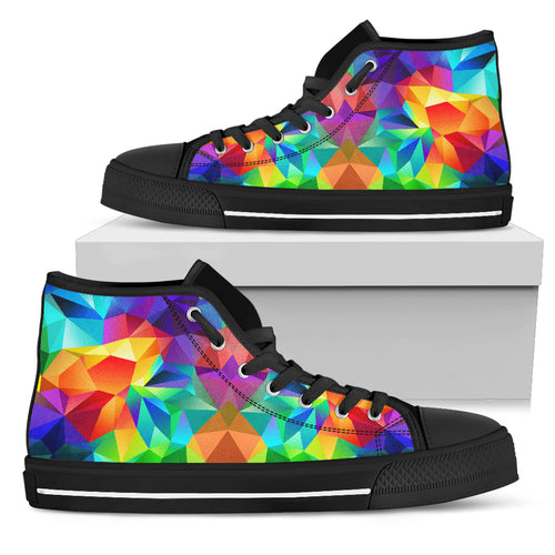Rainbow lowpoly men black shoes