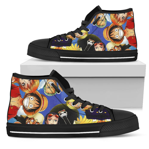 express one piece blue sky men black converse