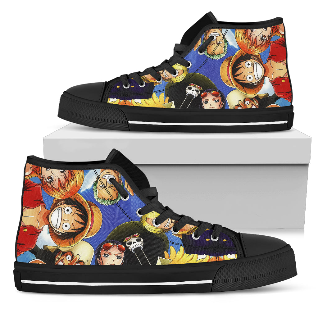 express one piece blue sky men black converse