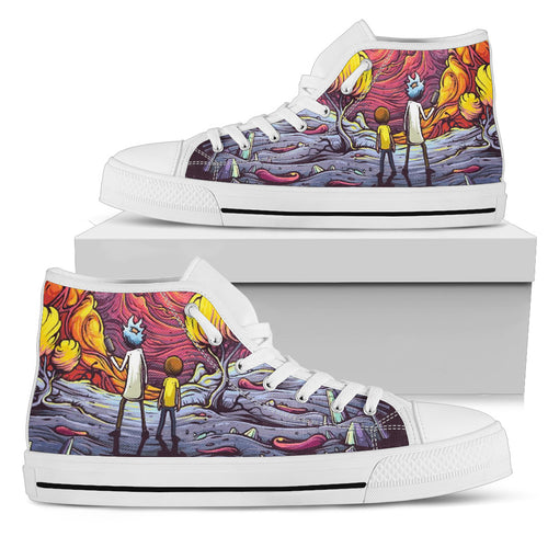 Rick Morty Art Men White Shoes