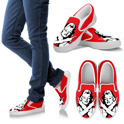 Marilyn Monroe Red Slip on Women shoes