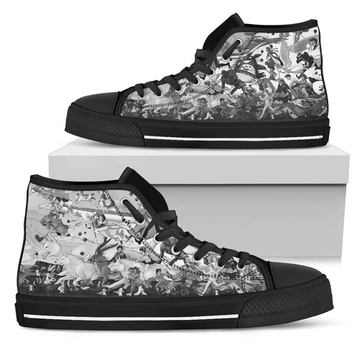Collage of Miyazaki Black And White Hightop Men TD Black
