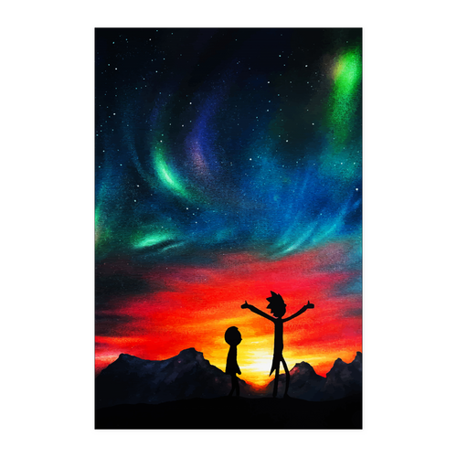 Rick morty sunset 24x36