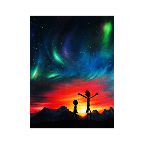 Rick Morty Sunset 18x24
