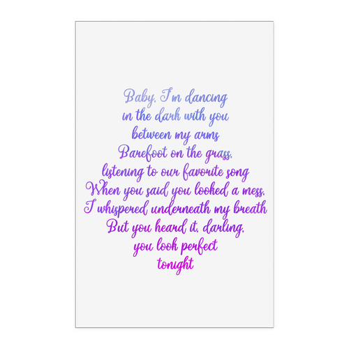 Perfect Ed Lyrics 11x17