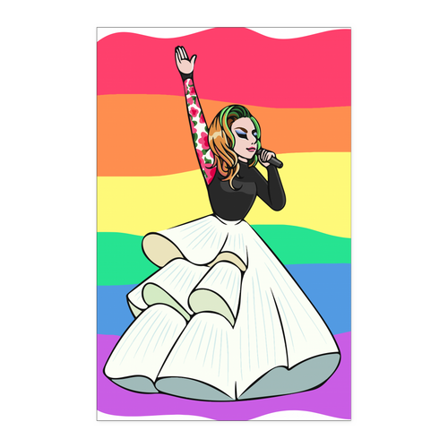Lady Gaga rainbow 11x17
