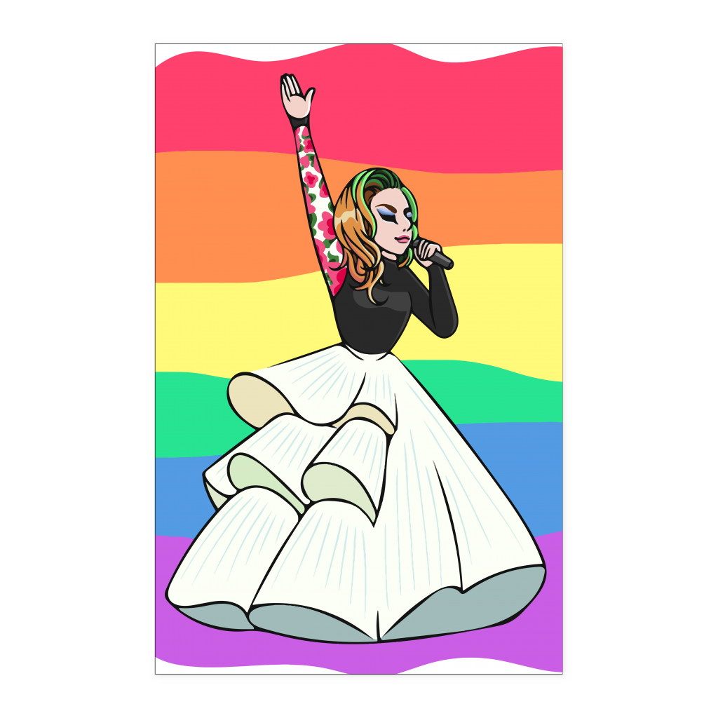 Lady Gaga rainbow 11x17